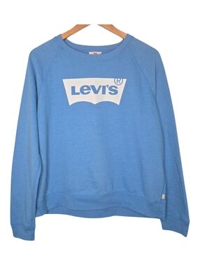 Levi's Womens Blue Classic Logo French Terry Sweatshirt Size XL